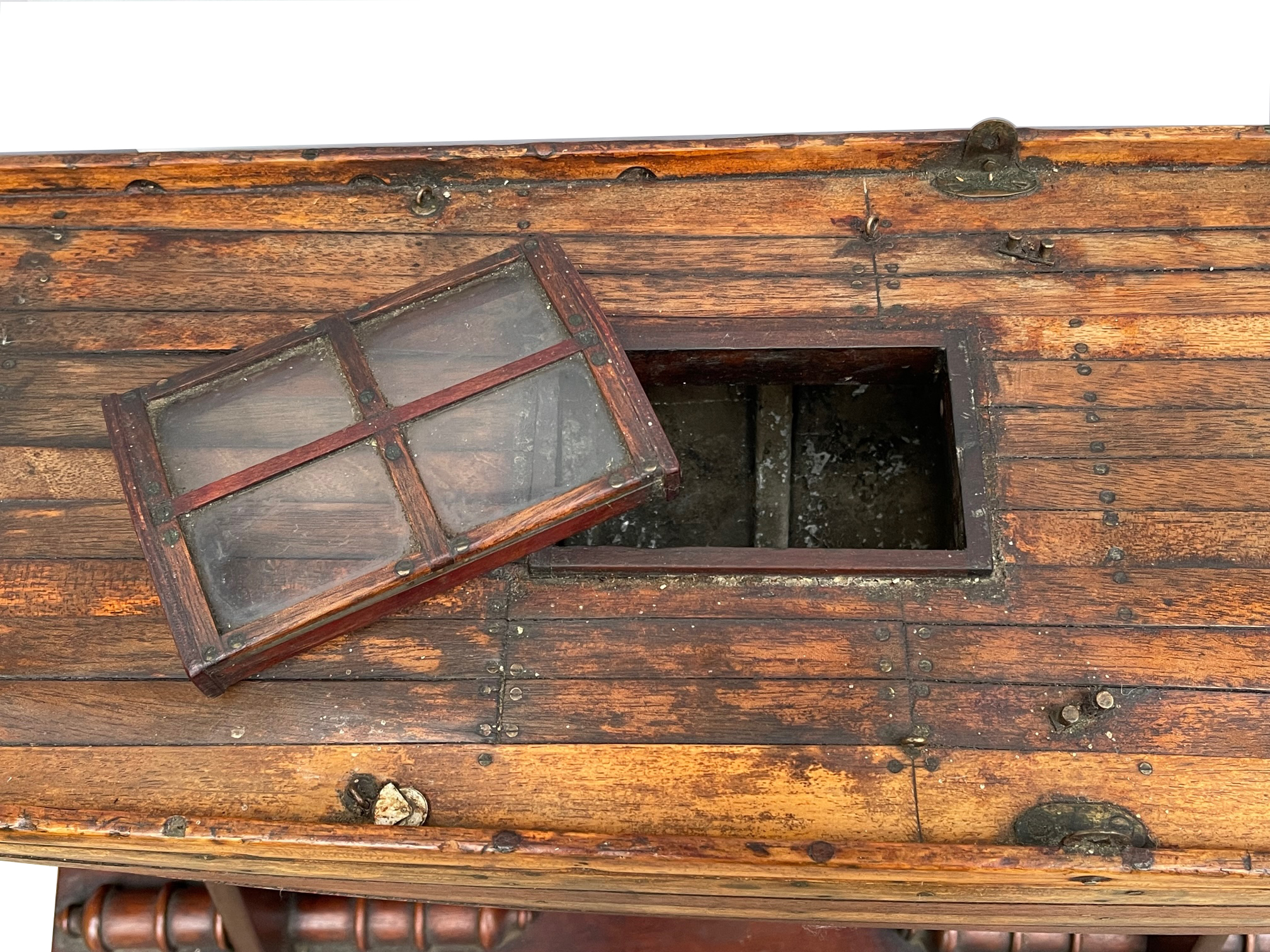 Early 20th Century Extra Large Dutch Carved Pond Boat Hull